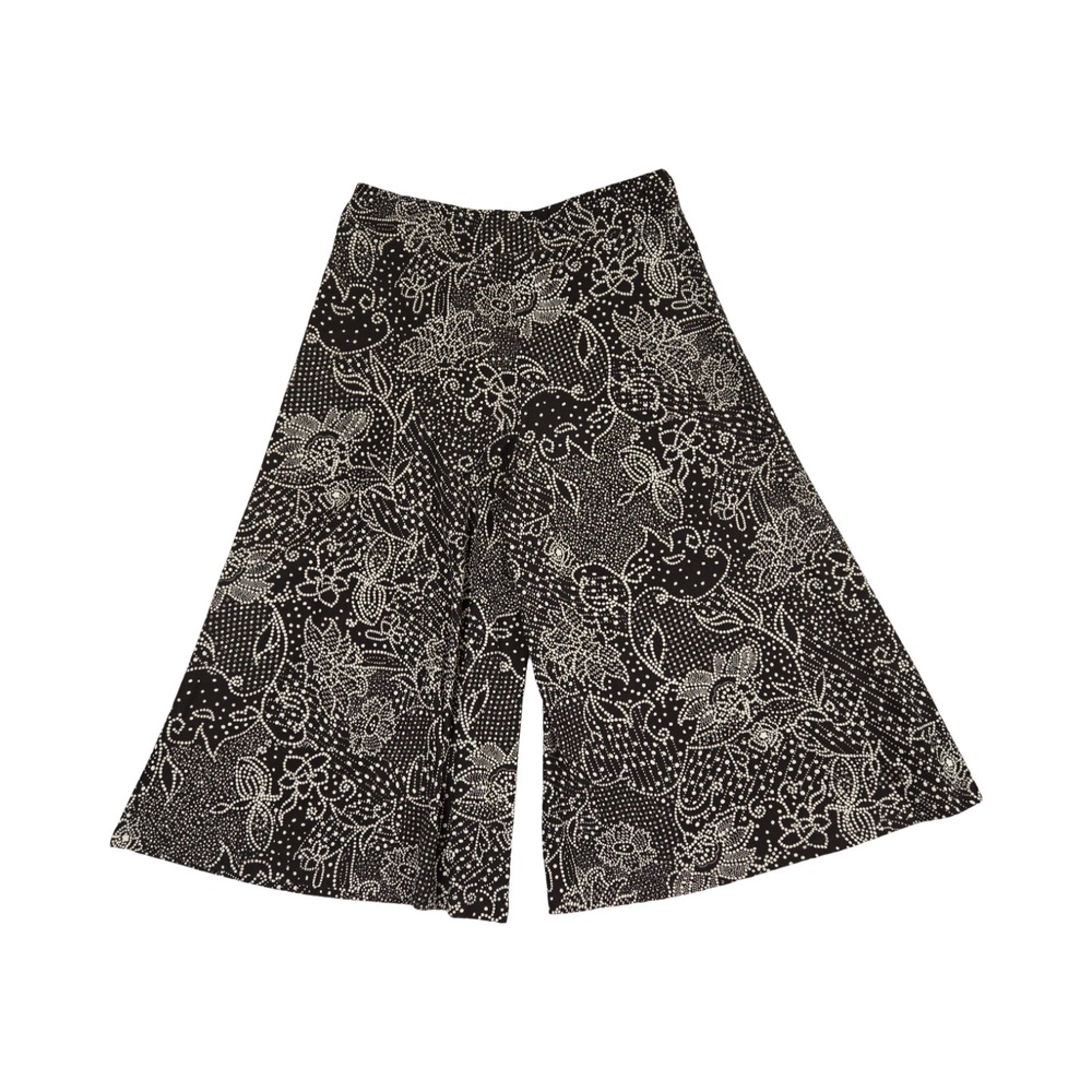 VTG y2k Wide Leg Floral Dotted Culottes Capri Cropped Pants / B. Moss / LG